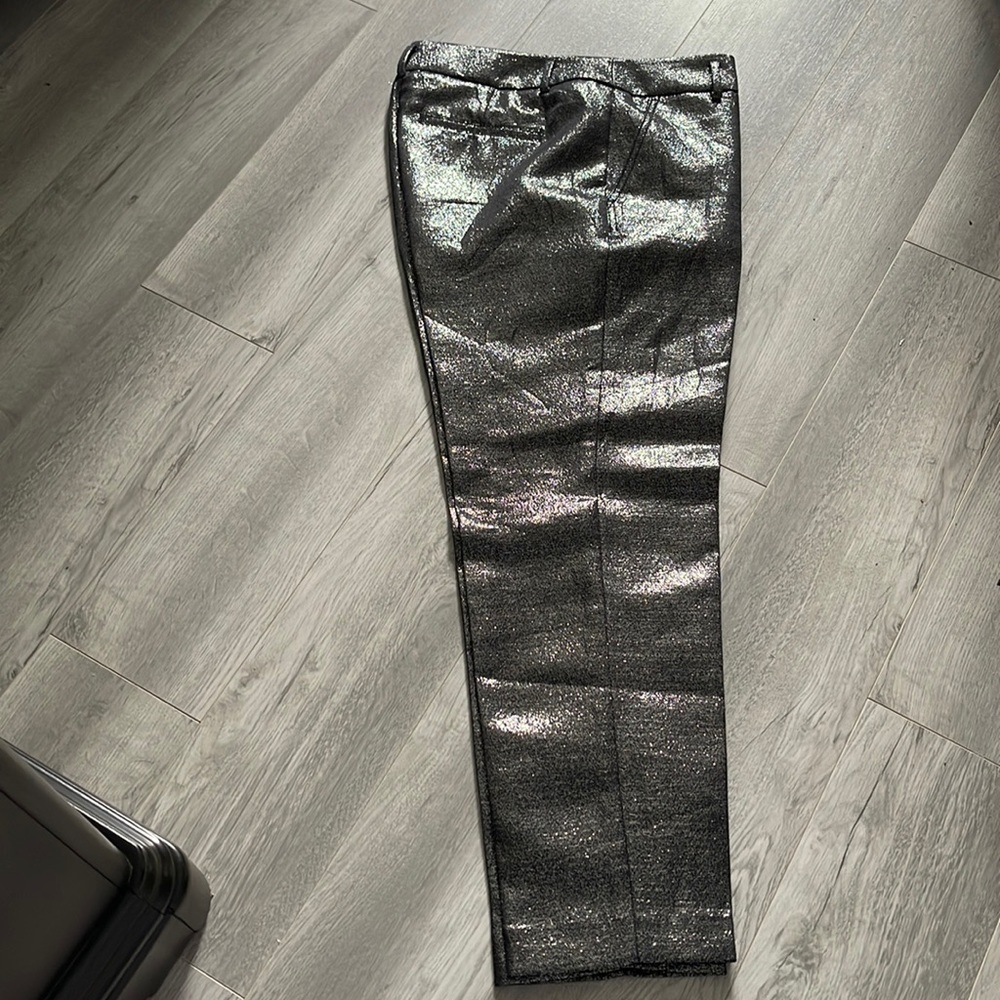 LOFT Black Metallic Cropped Pants new 🩶